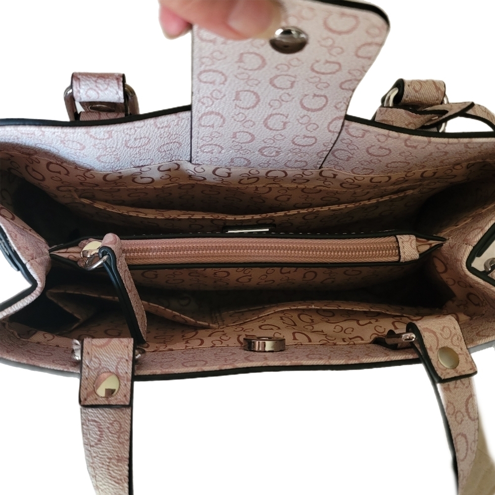 Guess Handbag Pink Satchel Crossbody Bag - Picture 5 of 6